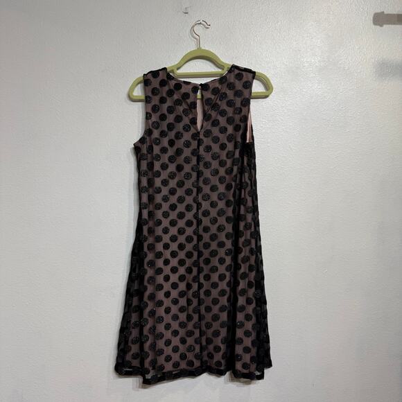 Nine West Black Polka Dot Sheer Knee Length Shift Dress Sz 8 NWT - Picture 10 of 13